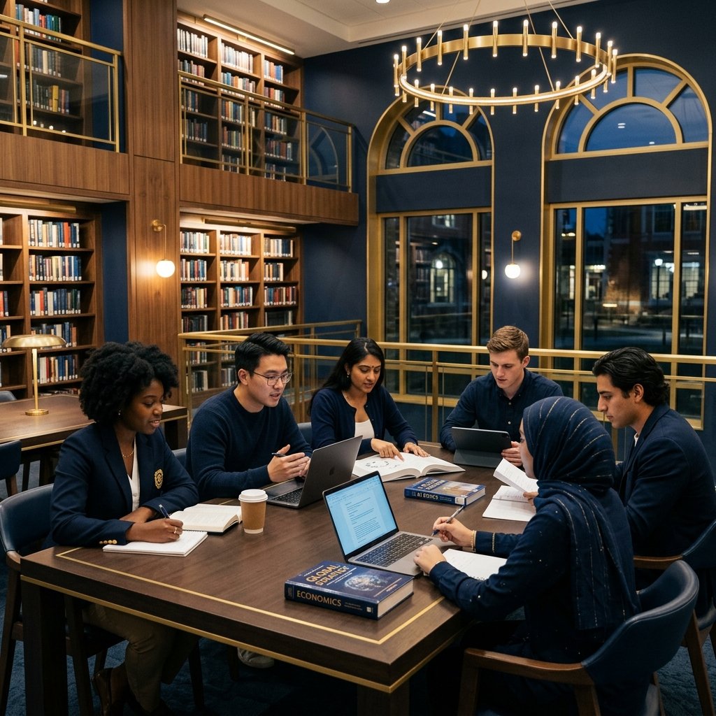 Students studying together